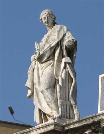 St Cecilia statue on the Constantine Wing of the North Colonnade