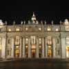 Facade of St Peter's at Night