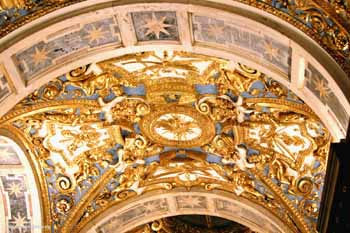 Guilded Stucco on the Ceiling of the Clementine Chapel