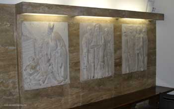 Panels of Hungarian Saints on the East Wall of the Chapel of Our Lady Queen of Hungarians