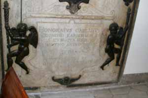 Lower detail on the Tomb of Agnesina Colonna Caetani in the Patron Saints of Europe Chapel