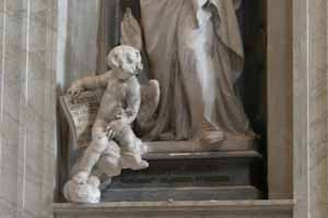 Base with Angel and Text - St Philip Neri Statue in St Peter's